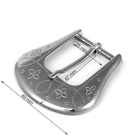 3 Pcs. Buckle 25 mm, Color Shiny Grey, SKU FZ108/25-CF