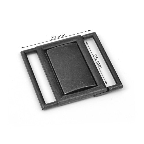 2 Sections Closing 25 mm, Color Black Nikel Free, SKU 448AB/25-NKNF