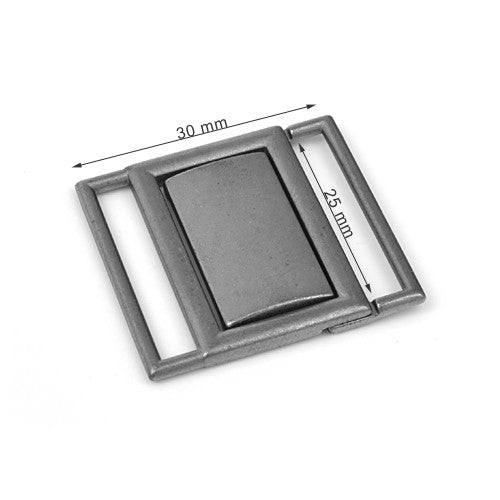 2 Sections Closing 25 mm, Color Shiny Grey Matte Free, SKU 448AB/25-CFOF