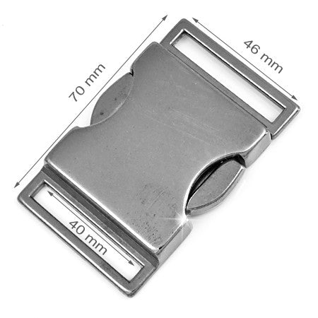 Bag Closure, Size 40 mm, Color Shiny Grey, SKU 470AB/40-CF