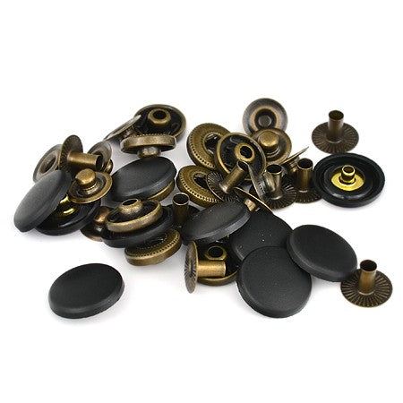 10 Pcs. Metal Snaps 12.5 mm, Black