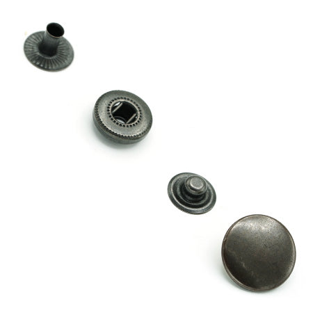 10 Pcs. Snaps 15 mm, Color Black Copper Antico, SKU CAPSE15-RNFZ