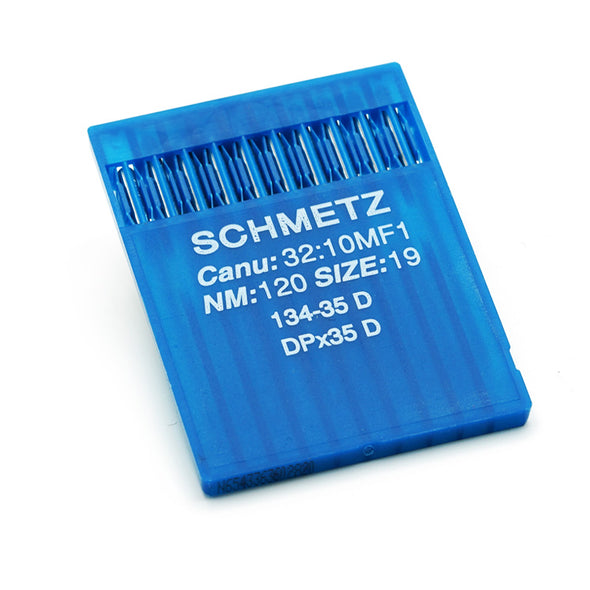 Set 10 Pcs. Needles for Industrial Sewing Machine, 134 D 120/19, Schmetz