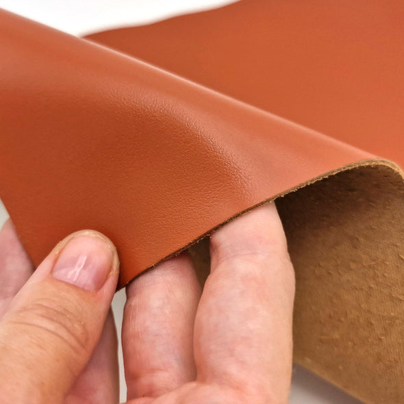 25x35 cm Smooth Leather Brick Brown, Medium-Soft, Thickness 1.5 mm