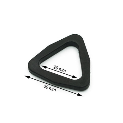 10 Pcs. Plastic Triangle Ring, Color Black, Size 20 mm, SKU TRN20-NERO