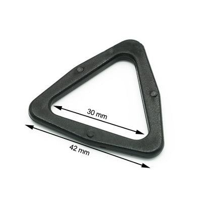 10 Pcs. Plastic Triangle Ring, Color Black, Size 30 mm, SKU TRN30-NERO