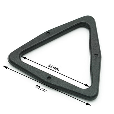 10 Pcs. Plastic Triangle Ring, Color Black, Size 40 mm, SKU TRN40-NERO