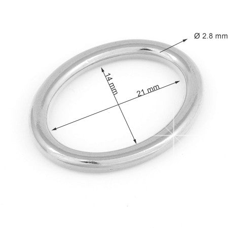 Inel Oval 2.1 cm Culoare Argintiu  
