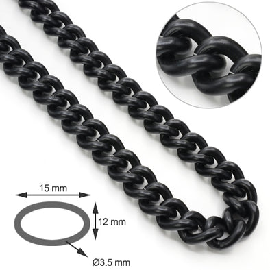 1 Meter Metal Chain Black, SKU 350G/ALL-NERO