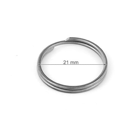 Jump Rings 21 mm, Color Shiny Grey Matte Free, SKU BR21-CFOF
