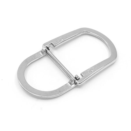 2 Pcs. D Buckle Without Tongue, for Belt, 20 mm, Color Shiny Nickel, SKU 428AB/20-NKL