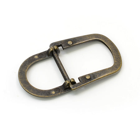 2 Pcs. D Buckle Without Tongue, for Belt, 20 mm, Color Old Brass, SKU 428AB/20-OANZ