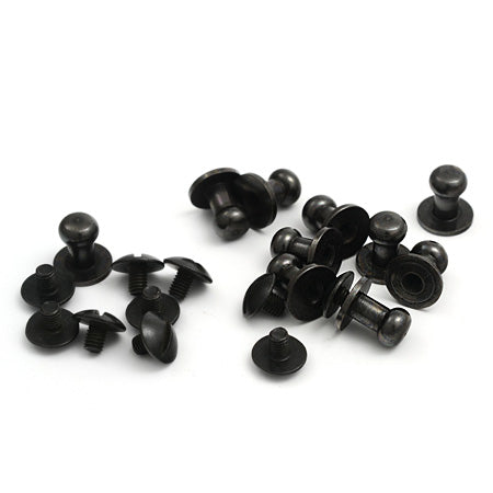 10 Pcs. Screw Button 6 mm, H 9.5 mm, Color Black Copper, SKU 63547-ZN