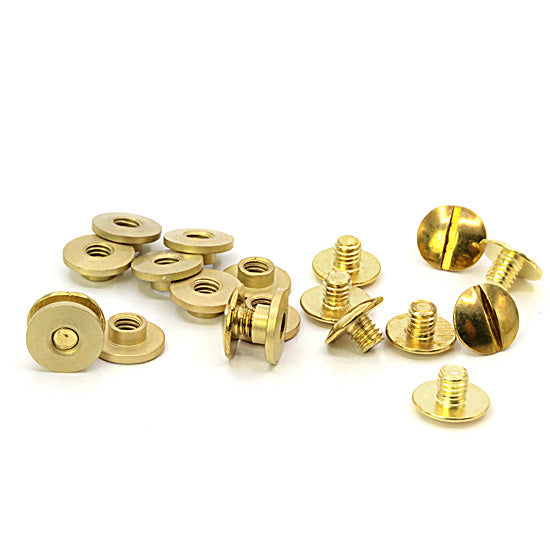 10 Pcs. Screw Rivets for Thin Leather 10 mm, H 3.5mm, Color Gold Opaco, 70215-OROF