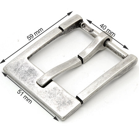 2 Pcs. Belt Buckle, 40 mm, Color Silver, SKU 7554/40-ARG