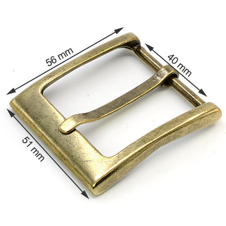 2 Pcs. Belt Buckle, 40 mm, Color Brass, SKU 8712/40-OTV