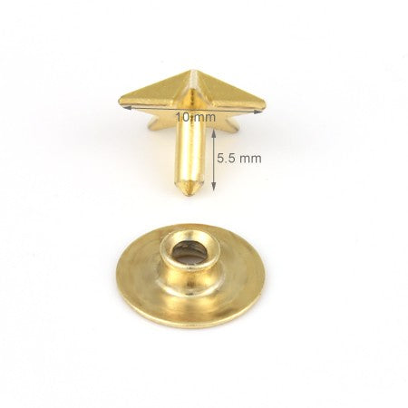 10 Pcs. Metal Rivets, Size 10 mm, Color Shiny Gold, SKU BRZ24-ORL