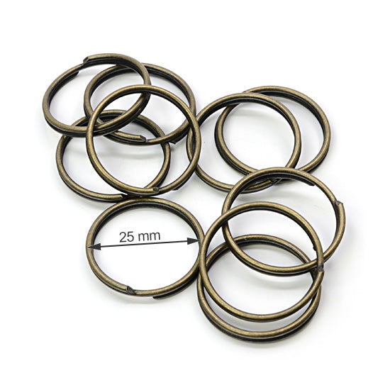 10 buc. Jump Rings 25 mm, Color Old Brass, SKU BR25-OANZ