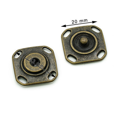 10 Pcs. Sew-in Metal Snaps 20 mm, Old Brass, SKU C605/23-OANZ