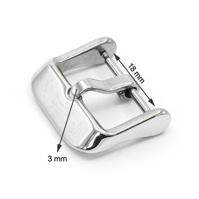 Stainless Steel Buckle for Watch Straps, 3 mm Needle, 18 mm