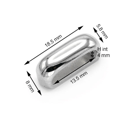 2 Pcs. Slider Ring 13.5 mm, Color Shiny Nickel, SKU F3928-NKL