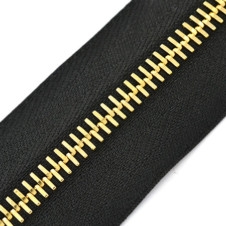 10 cm. Fermoar Metalic Tip 5 Super Culoare Auriu   Textil Negru