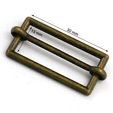 4 Pcs. Slider Buckle, Size 30 mm, Color Old Brass