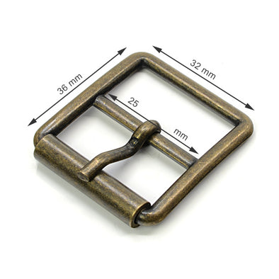 2 Pcs. Belt Buckle 25 mm, Old Brass, SKU FZ7-L/25A-OANZ