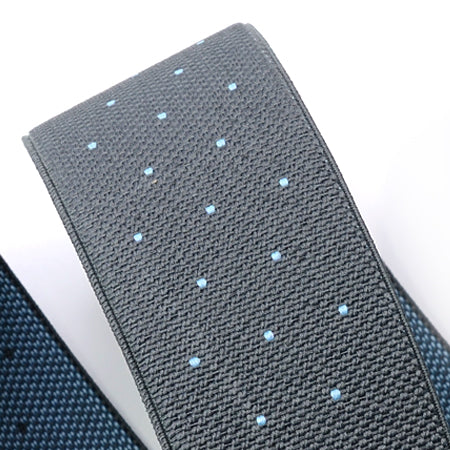 1 Meter Premium Elastic Band 35 mm, Grey / Light Blue