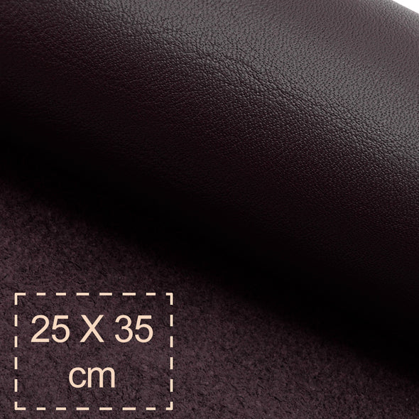 25x35 cm Leather Panel, Nappa Dark Brown, Soft, 1.3 mm