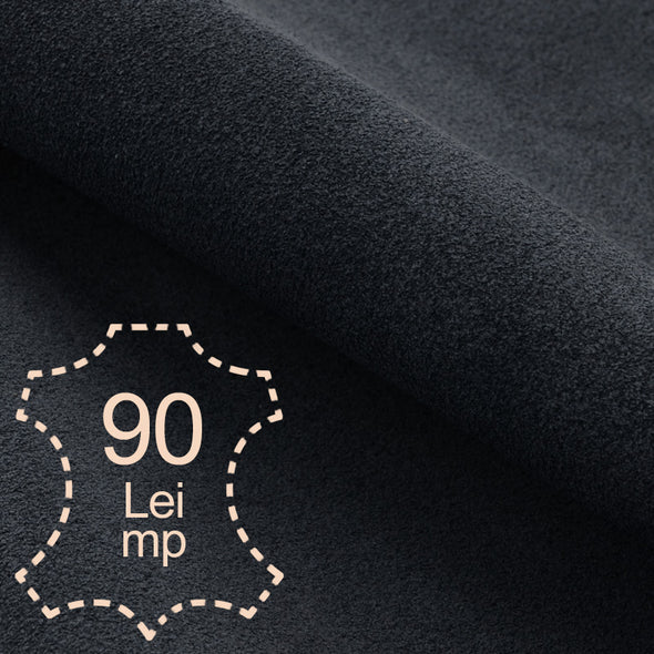 Leather Suede Panel Black, Soft, 1.2 mm, over 1.2 sqm