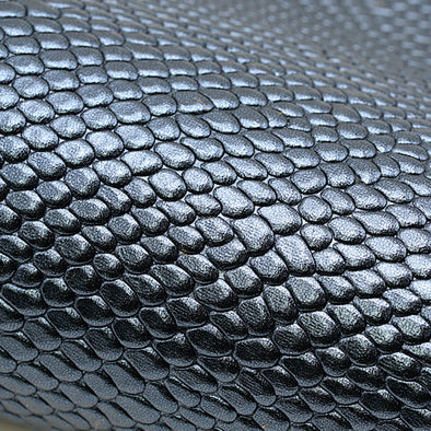 25x35 cm Leather Panel, Python Print Black