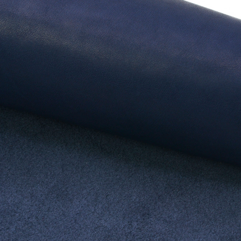 25x35 cm Leather Panel, Nappa Blue Navy Vintage Finish, Soft, 1 mm