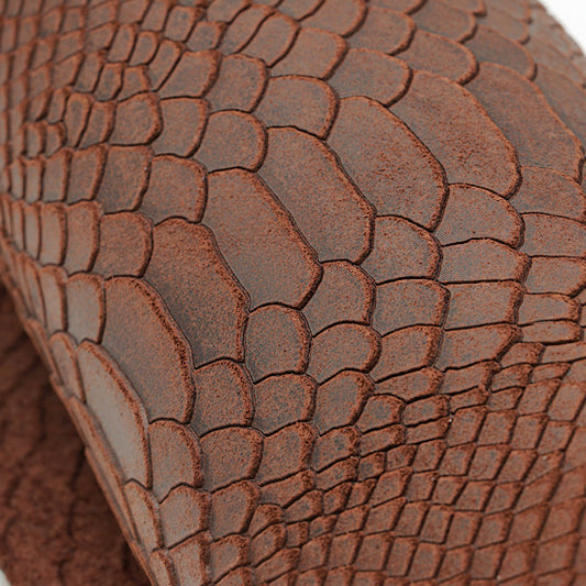 25x35 cm Suede Exotic Print Reddish Brown, Rigid, 1.5 mm