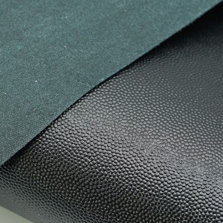 25x35 cm Leather Panel, "Rice" Print Black, Rigid, 1.4 mm Thick