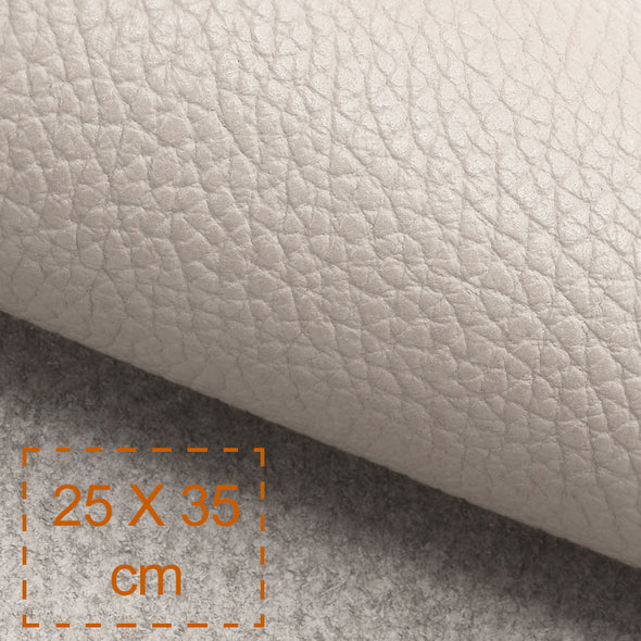 25x35 cm Leather Panel, Beige Pebbled, Soft, 1.5 mm