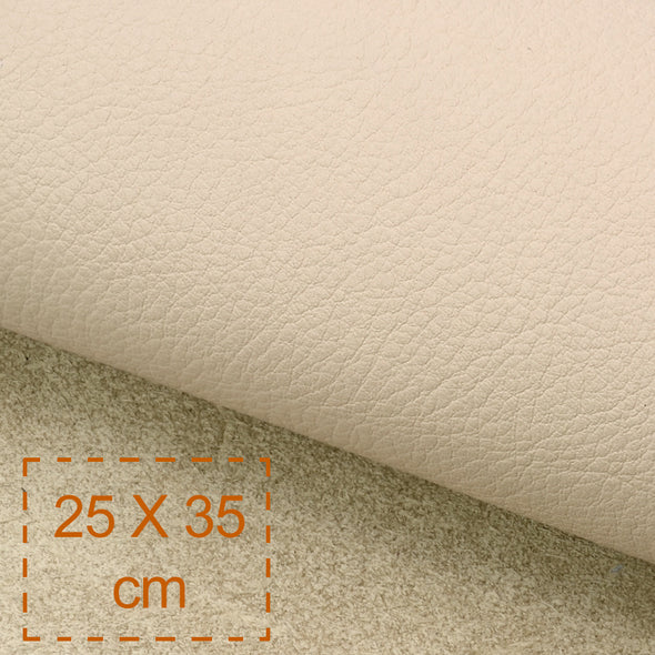 25x35 cm Leather Panel, Cream Nude, Soft, 1.2 mm