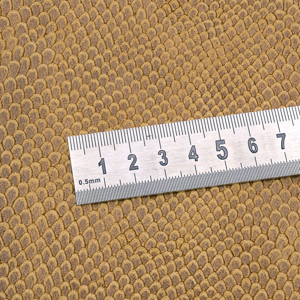 25x35 cm Suede Python Print Caramel, 1.2 mm