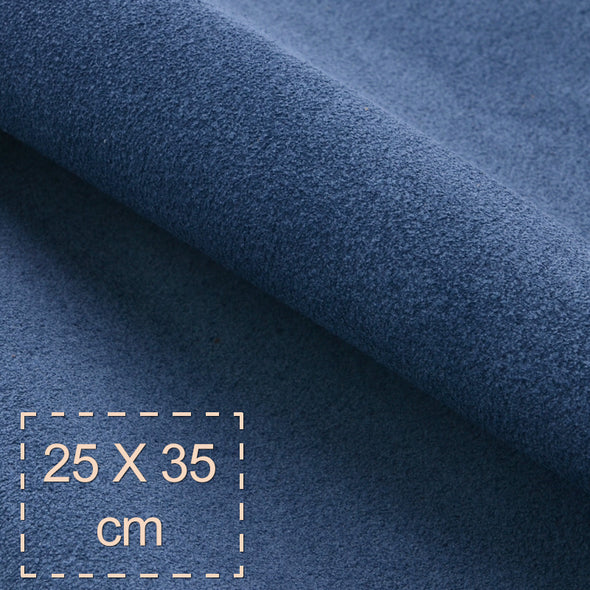 25x35 cm Suede Panel Blue, Soft, 1.2 mm