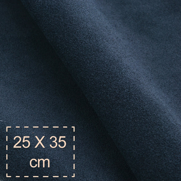25x35 cm Suede Panel Dark Blue, Soft, 1.2 mm