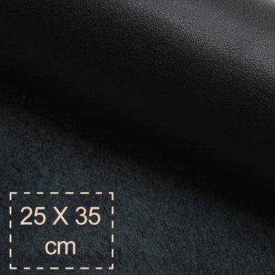 25x35 cm Leather Panel, Black Nappa, Soft, 1.2 mm
