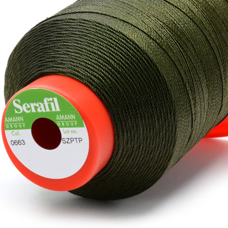 Serafil 30, Dark Green 663, Sewing Thread, Amann, 900 m