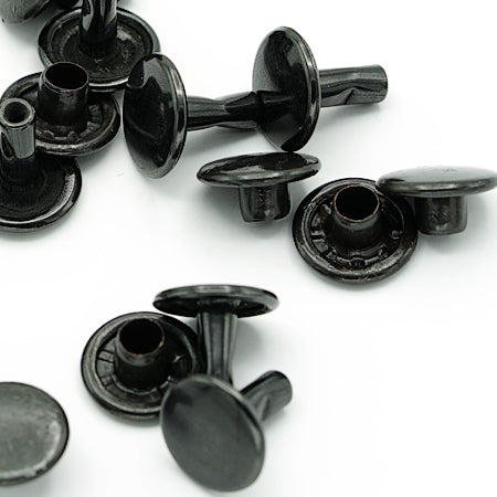 10 Pcs. Rivets for Leatherwork, 9 mm, H 3-7 mm, Color Black Copper, SKU T34-RNFZ